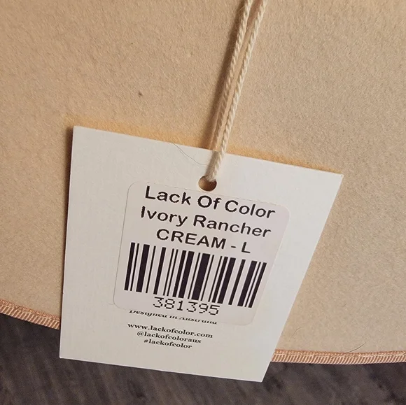 NWT Lack of Color Ivory Rancher Hat Large - Picture 5 of 10